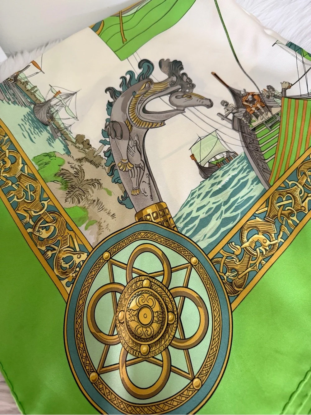 Hermes Les Normands Silk Scarf.